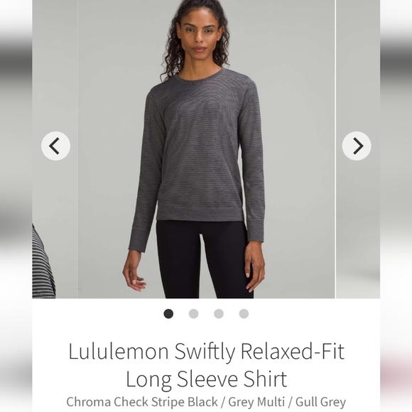 lululemon athletica Tops - Lululemon Swifty Relaxed Long Sleeve Size 10 Chroma Check Check Stripe Black